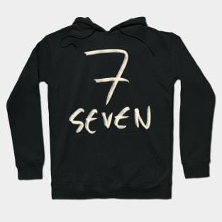 Hand Drawn Letter Number 7 Seven Hoodie